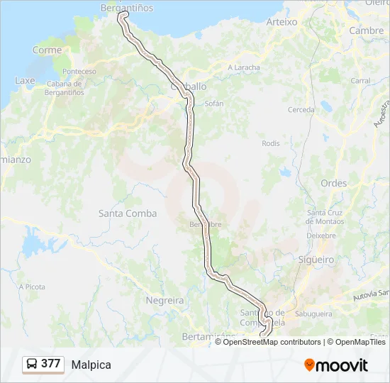 377 Bus Line Map