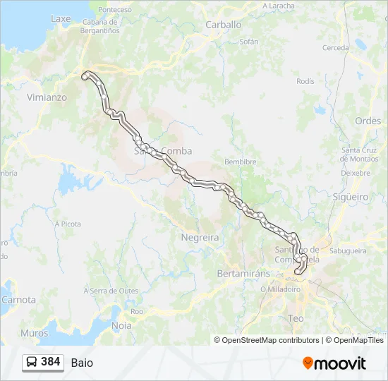 384 Bus Line Map