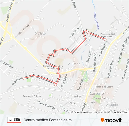 386 Bus Line Map