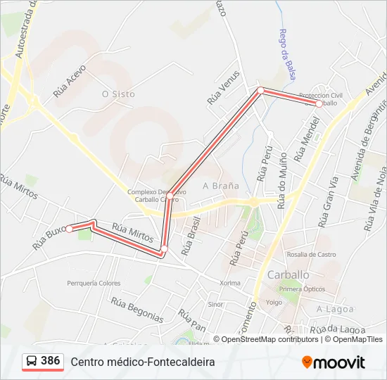 386 Bus Line Map