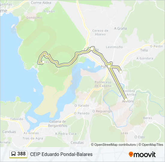 388 Bus Line Map