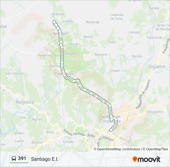391 Bus Line Map