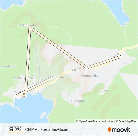 392 Bus Line Map