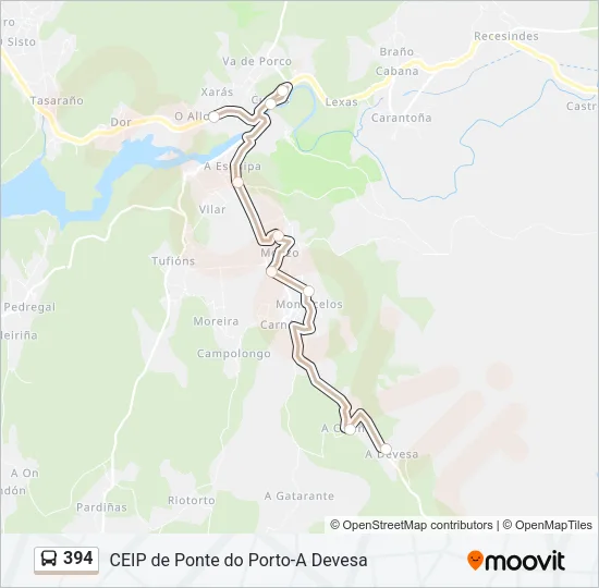 394 Bus Line Map