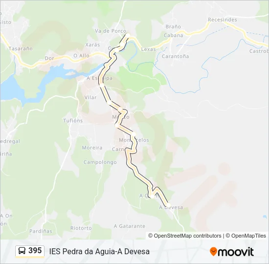 395 Bus Line Map