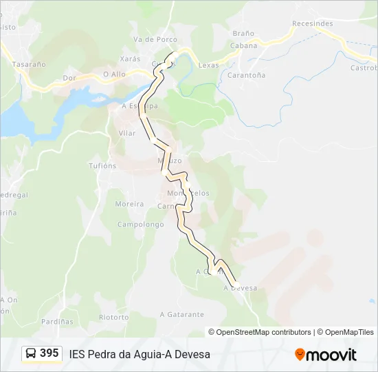 395 Bus Line Map
