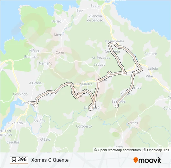 396 Bus Line Map