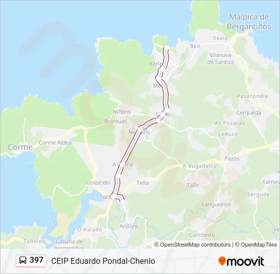 397 Bus Line Map