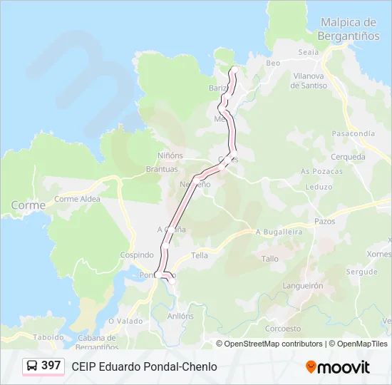 397 Bus Line Map