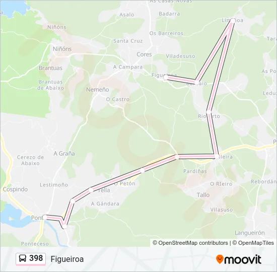 398 Bus Line Map
