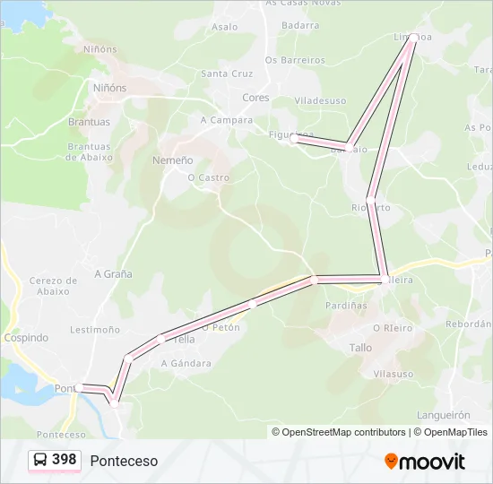 398 Bus Line Map