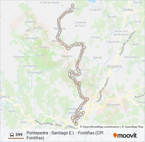 399 Bus Line Map