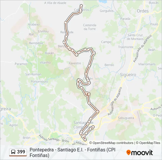 399 Bus Line Map
