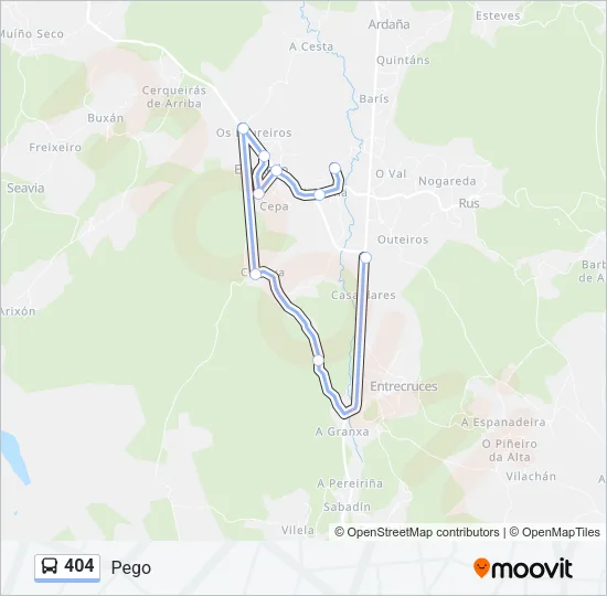 404 Bus Line Map