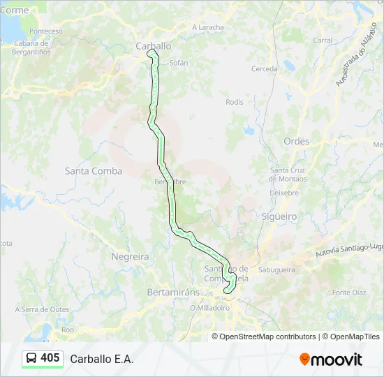 405 Bus Line Map