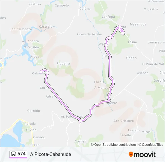 574 Bus Line Map