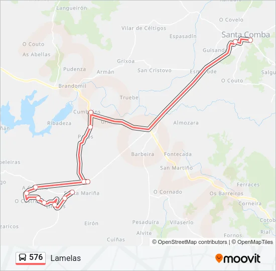 576 Bus Line Map