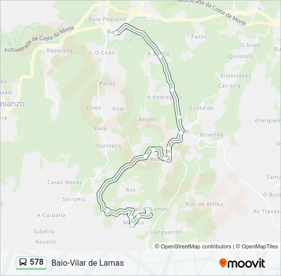 578 Bus Line Map