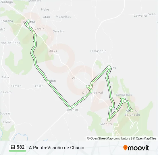 582 Bus Line Map