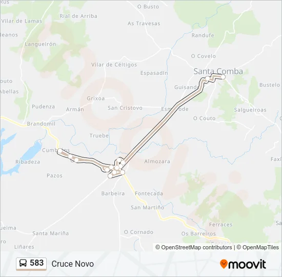 583 Bus Line Map