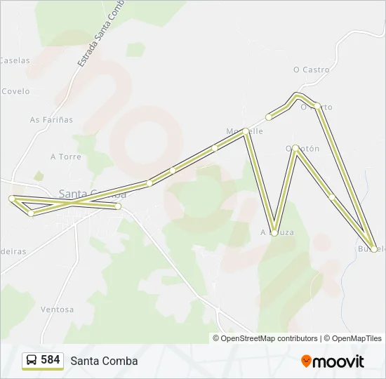 584 Bus Line Map
