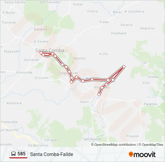 585 Bus Line Map