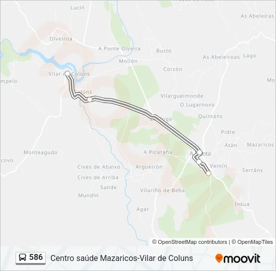 586 Bus Line Map
