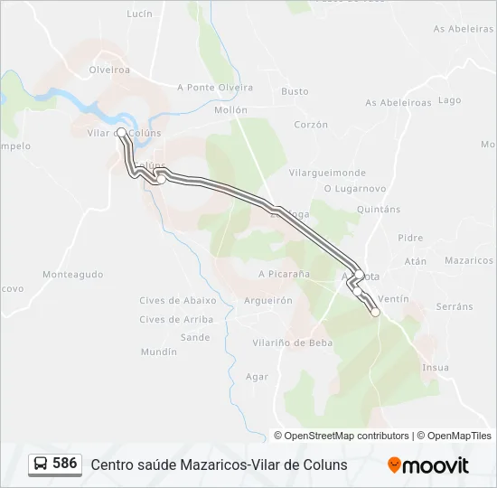 586 Bus Line Map