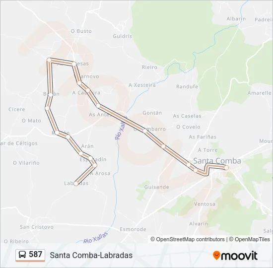 587 Bus Line Map