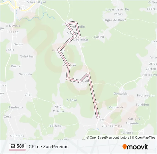 589 Bus Line Map