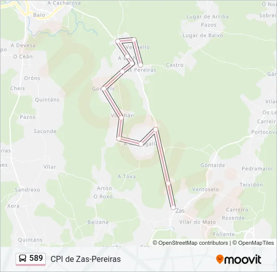 589 Bus Line Map