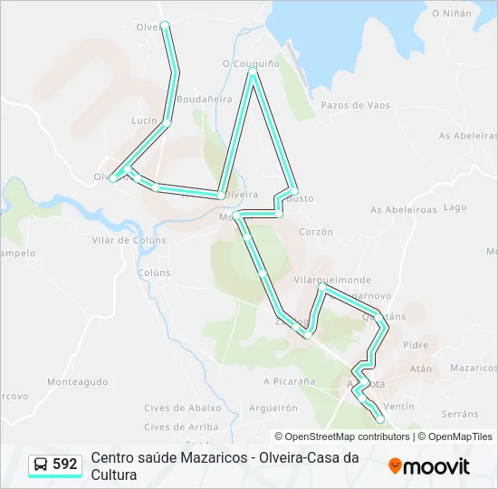 592 Bus Line Map