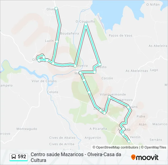 592 Bus Line Map