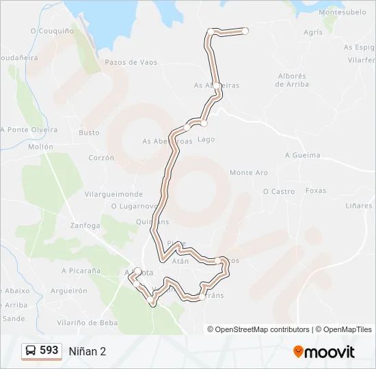 593 Bus Line Map