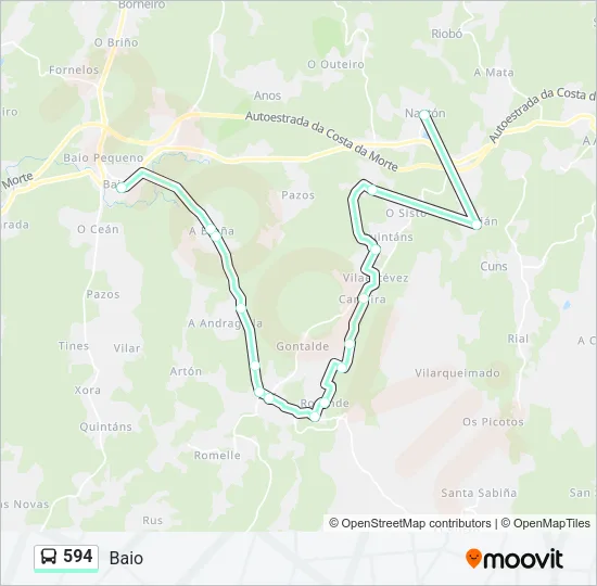 594 Bus Line Map