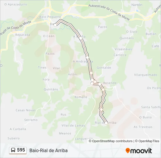 595 Bus Line Map
