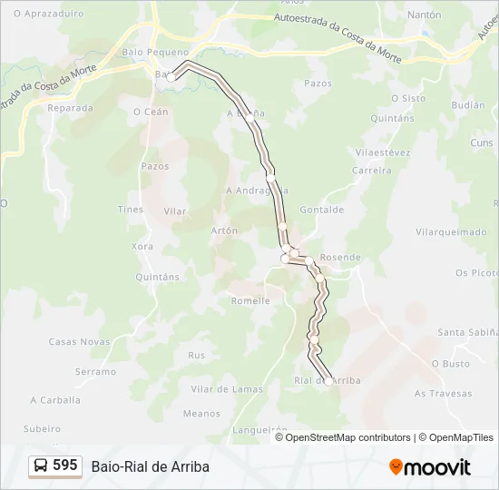595 Bus Line Map