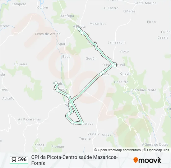 596 Bus Line Map