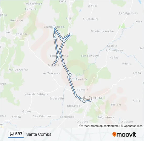 597 Bus Line Map