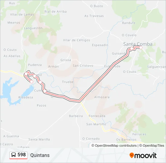 598 Bus Line Map