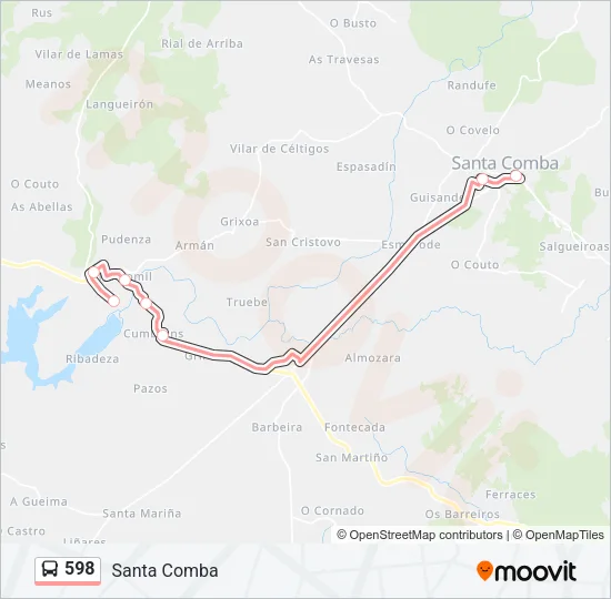 598 Bus Line Map