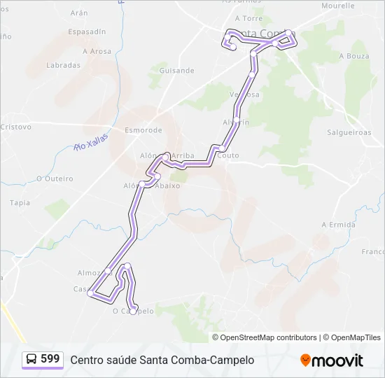 599 Bus Line Map