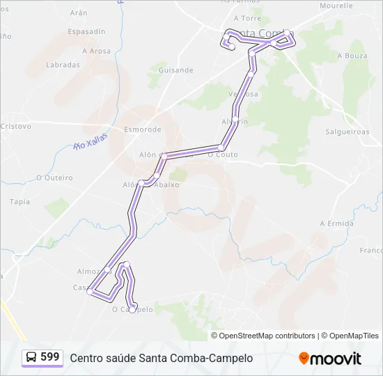 599 Bus Line Map