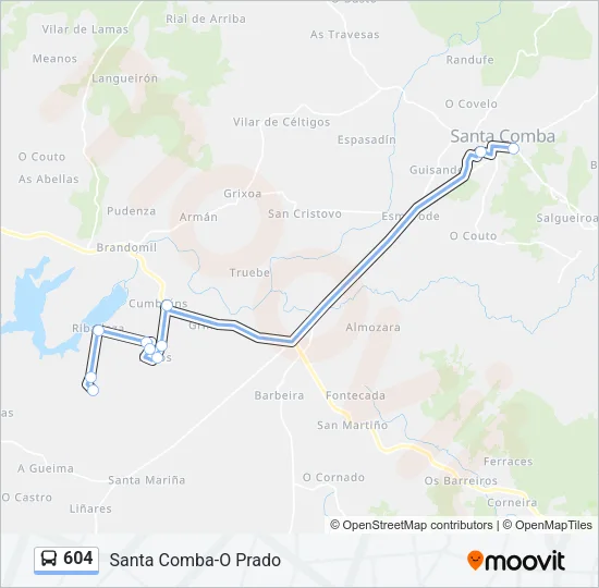 604 Bus Line Map