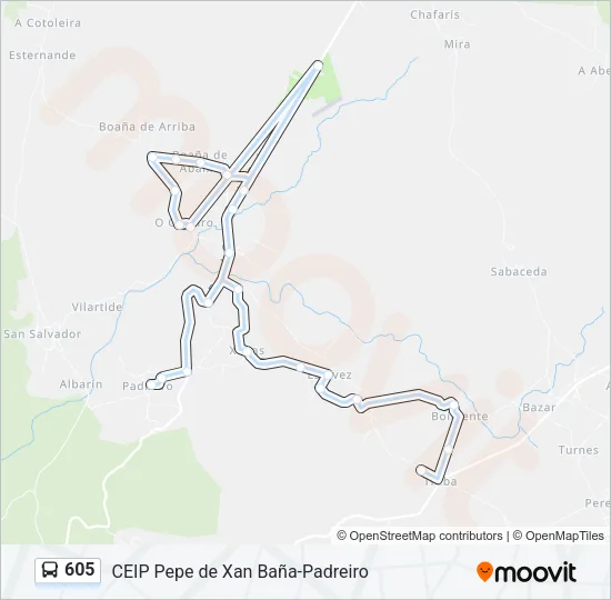 605 Bus Line Map