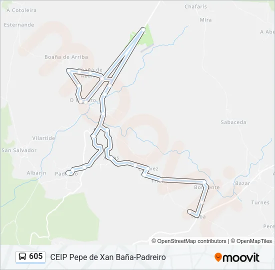 605 Bus Line Map