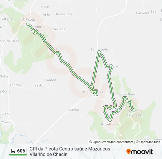 606 Bus Line Map