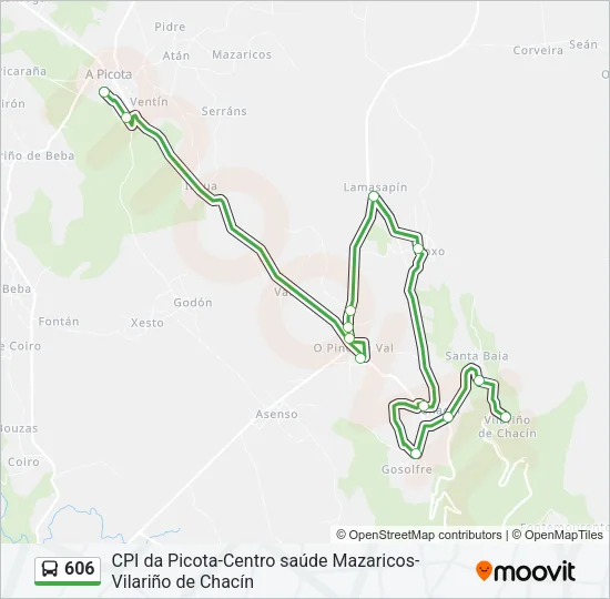 606 Bus Line Map