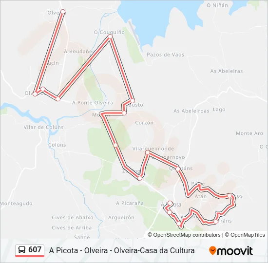 607 Bus Line Map