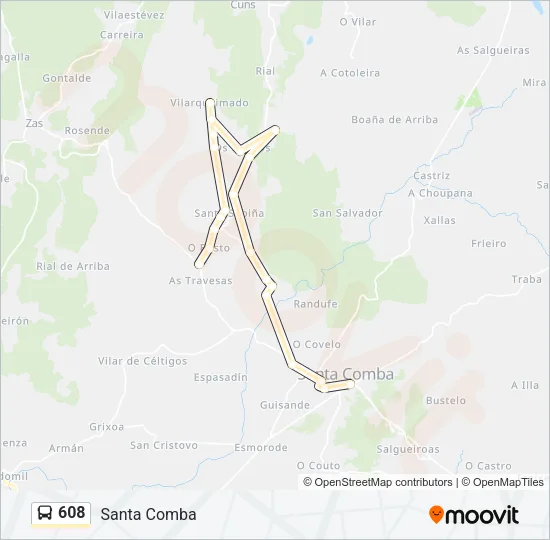 608 Bus Line Map